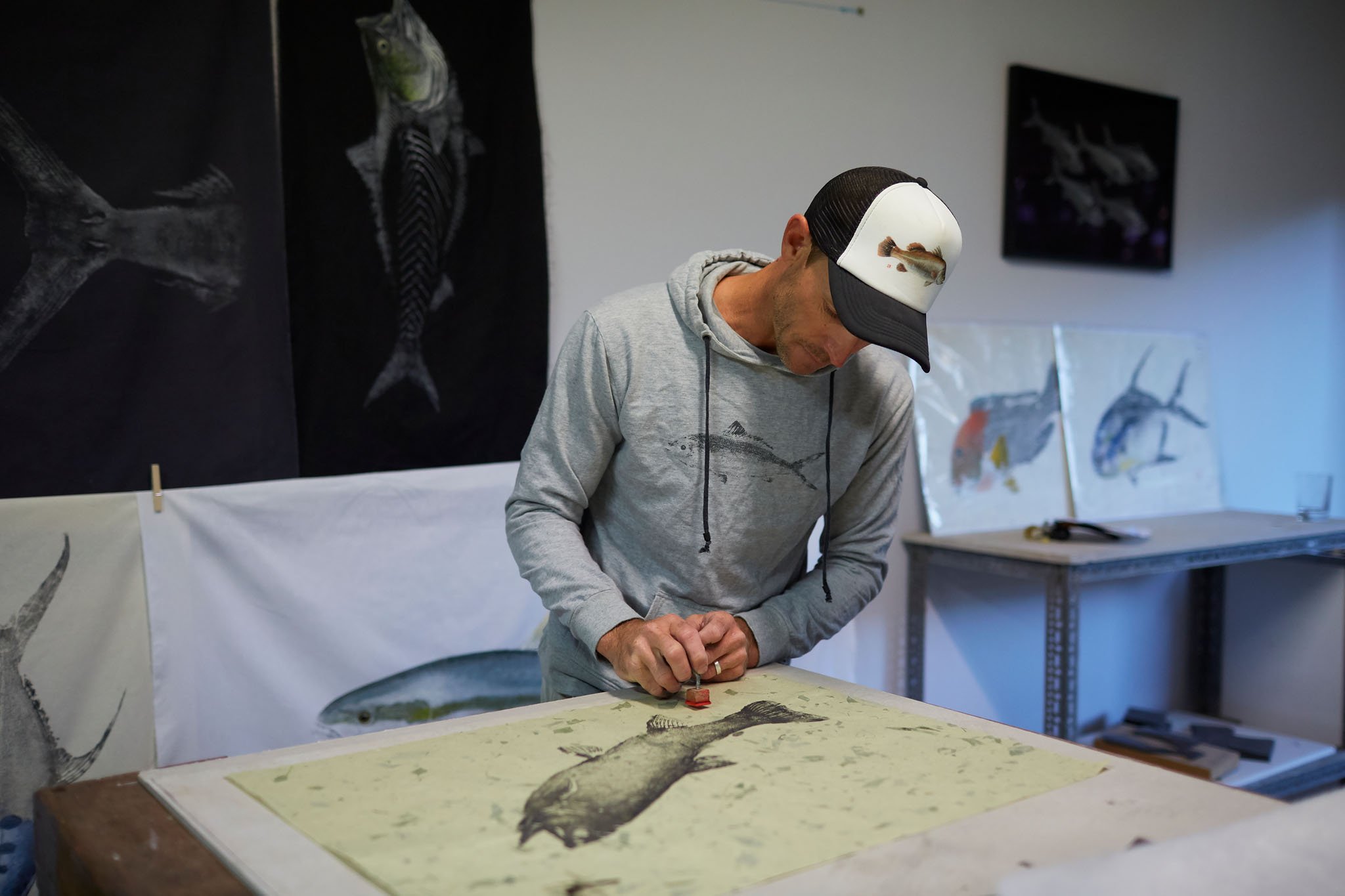 Adam Ashdown, Salty Bones Gyotaku Fish Prints