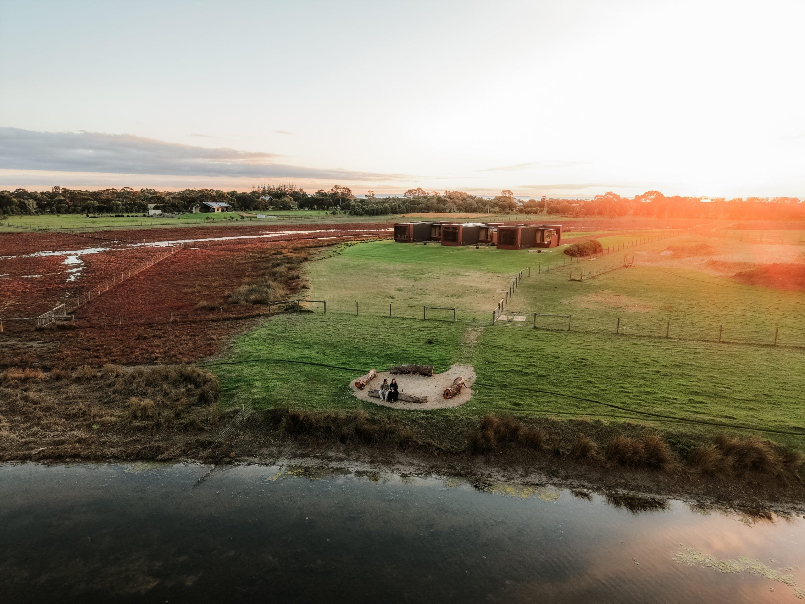 Aerial View of Samphire Chalets